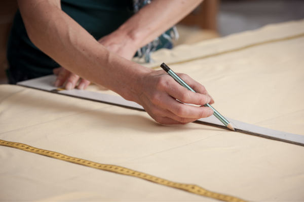 Kissen material schneiden bleistift