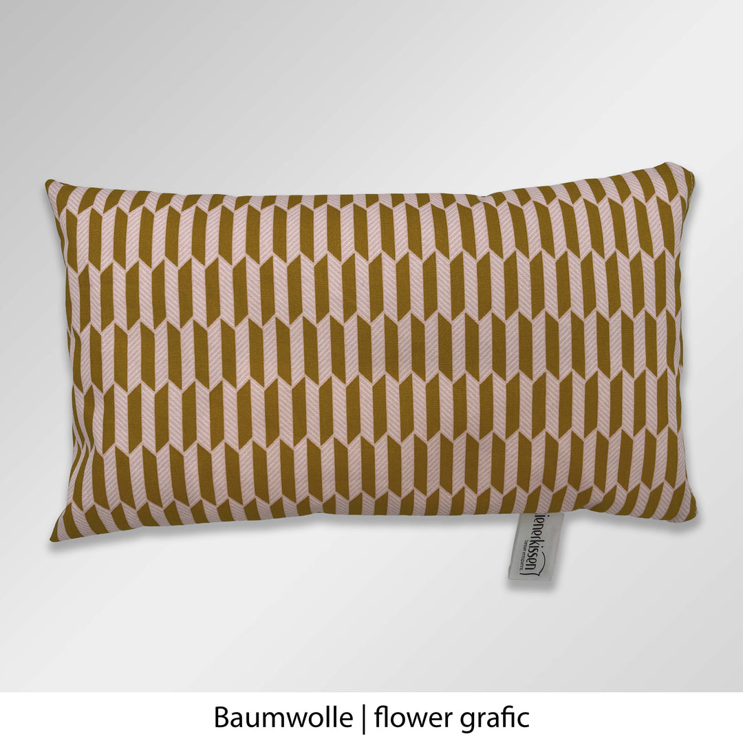 Kienerkissen Reisekissen Baumwolle grafisch rosa-ocker