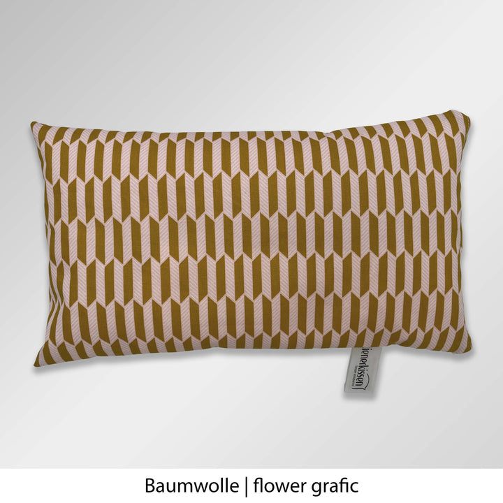 Kienerkissen Reisekissen Baumwolle grafisch rosa-ocker