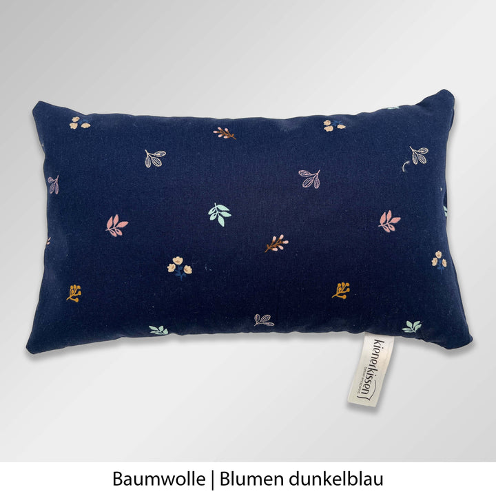 Kienerkissen Reisekissen Baumwolle dunkelblau mit Blumen