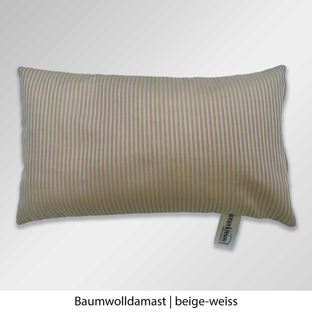 Kienerkissen Reisekissen Baumwolldamast beige-weiss