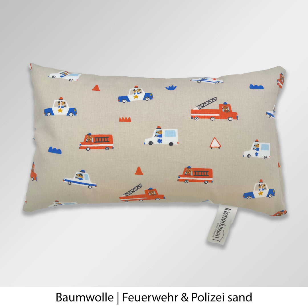 Kienerkissen Reisekissen Baumwolle Kindermotiv Feuerwehr und Polizei