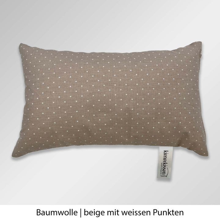 Kienerkissen Reisekissen Baumwolle beige mit weissen Punkten