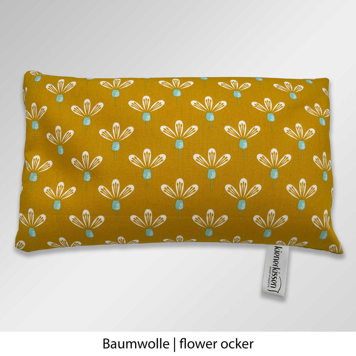 Kienerkissen Reisekissen Baumwolle Flower ocker